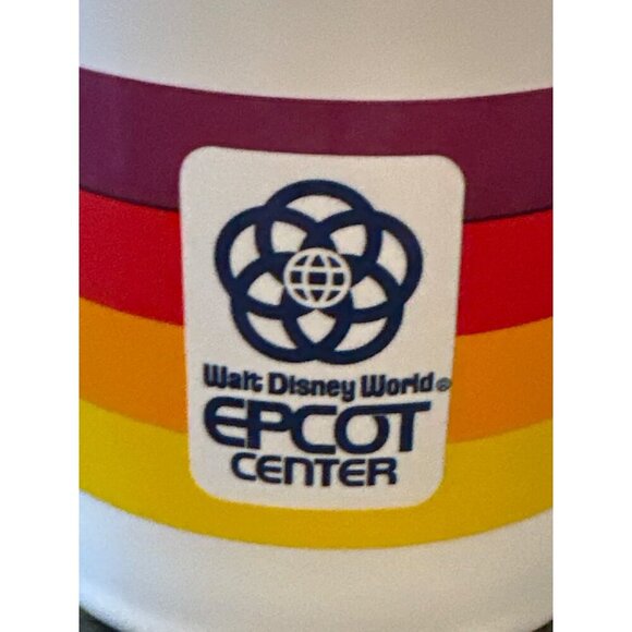 1982 Disney EPCOT Center Mug Japan Rainbow Stripes Retro Logo Vintage Coffee Cup - Picture 14 of 15